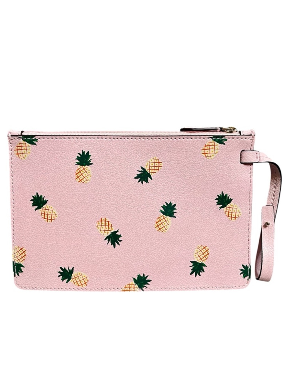 Kate Spade Pink Pineapple Limited Edition Fruit Design Pouch Green Interior - Picture 2 of 4